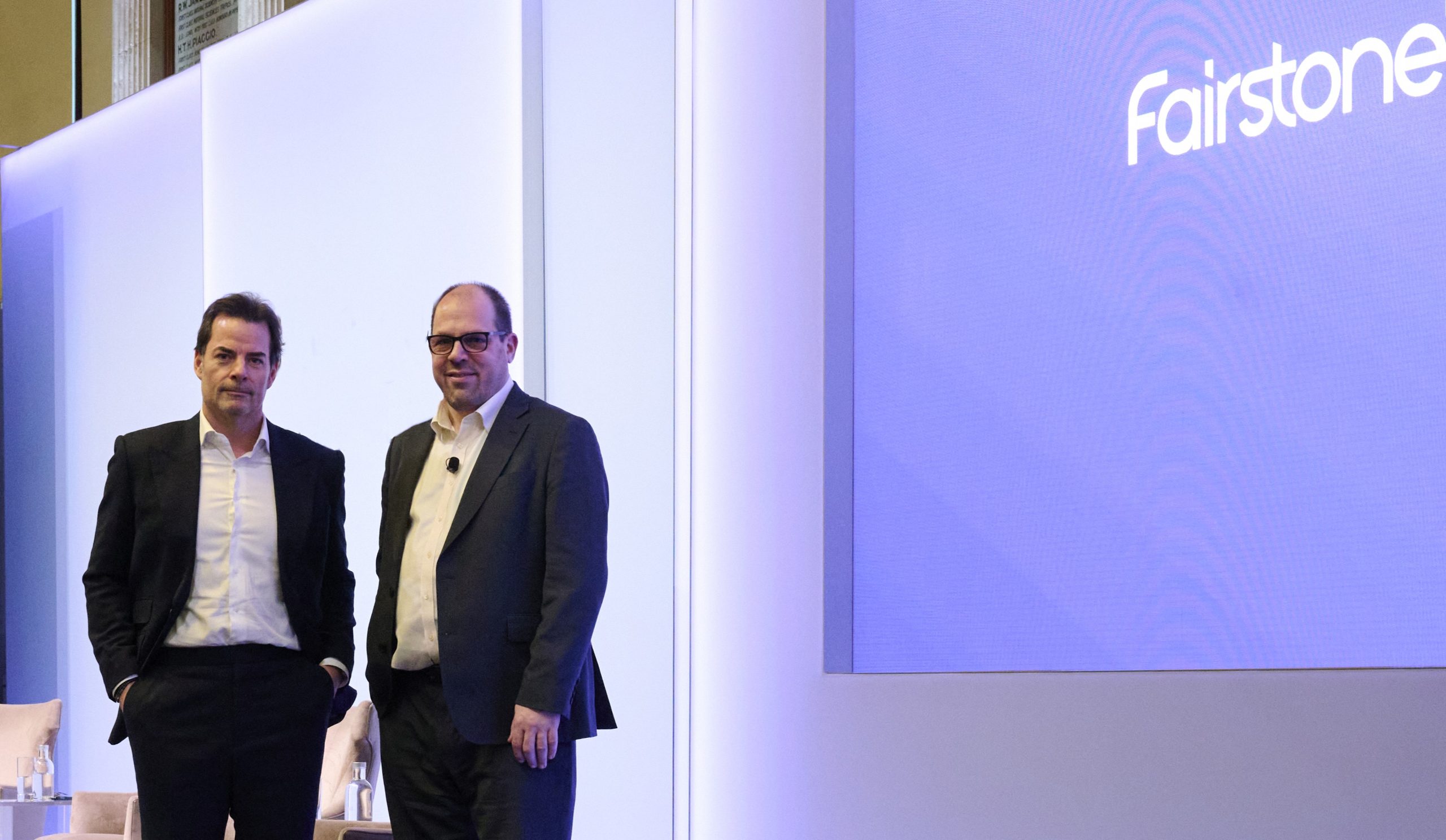 (from left) Fairstone CEO Steven Cooper CBE and Fairstone Chief Product and Proposition Officer Nick Stebbing at the Nova anniversary event in London.